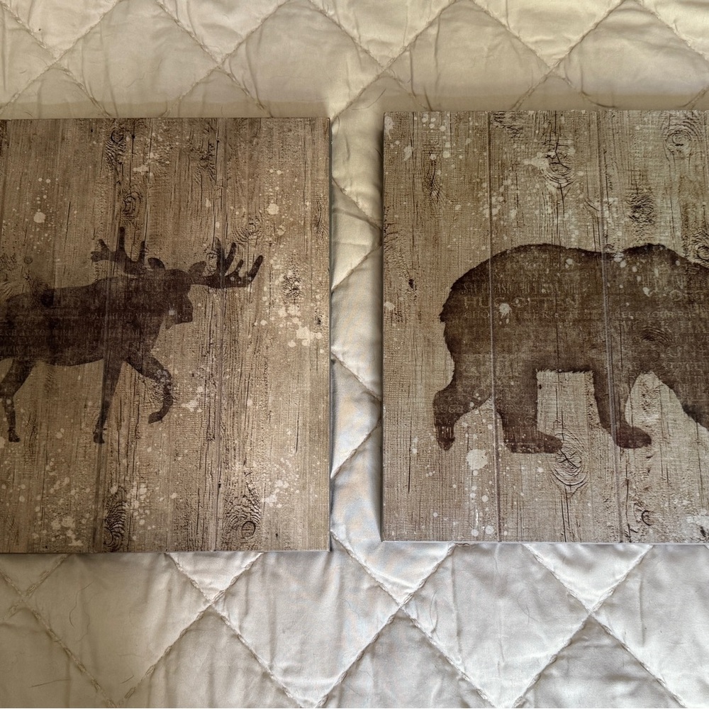 Rustic Animal Wall Art Set